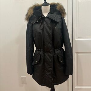 J.Crew black parka coat